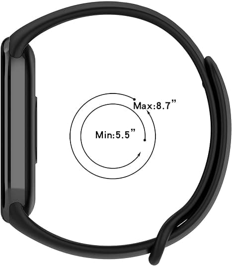 Silicone urrem til Xiaomi Mi Band 8/9/10 Sort Black