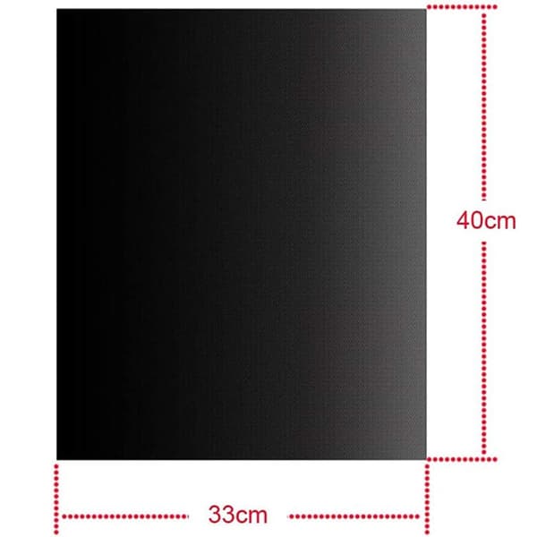 Non-stick genanvendelige grillmåtter, sort (40x33 cm), sæt med 5