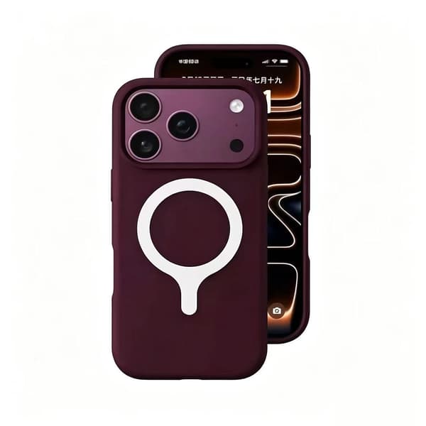 Etui til iPhone 18 Pro Max, flytende silikon, MagSafe-kompatibel kirsebærrød cherry red