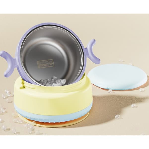 Babyskåle i rustfrit stål med vandpåfyldning og konstant temperatur, blå blue