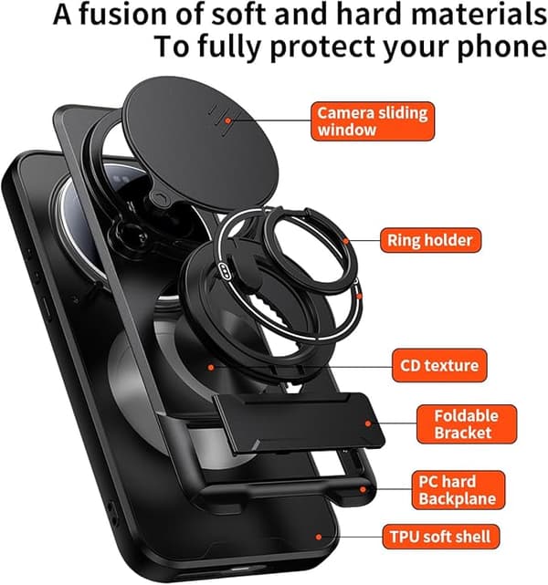 Fodral för Redmi Note 15 (5G), magnetiskt dubbelstöd