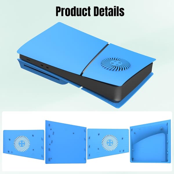 Ultratyndt ventileret kølecover til PS5 -2.0 Slim (Digital version) Himmelblå Sky blue