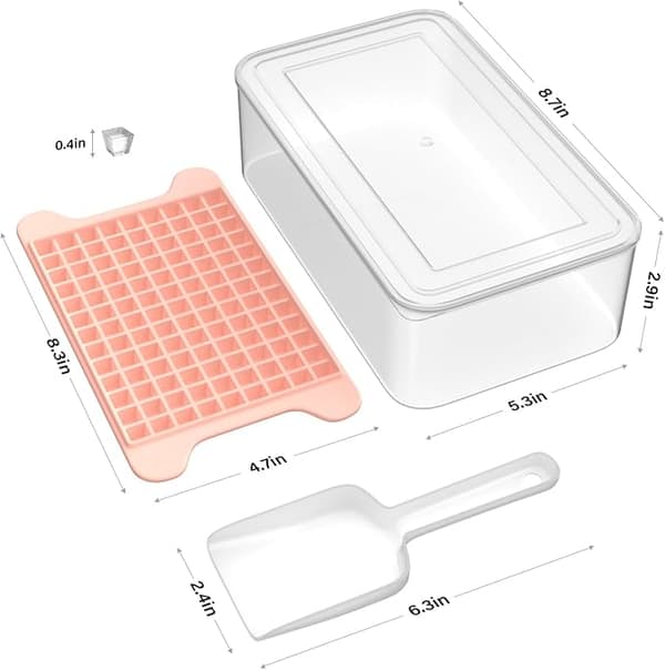 Miniisbitsbricka - Krossad isbricka med behållare 117 x 4 stycken pink