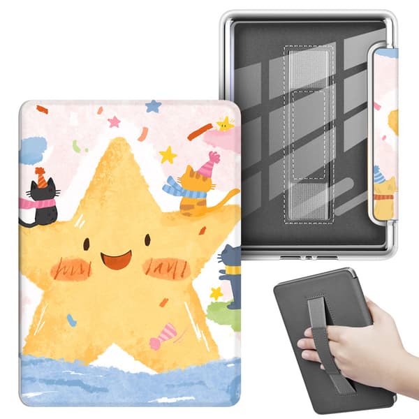 Etui til 7'' Kindle Paperwhite (12. generasjon), inkluderer en sikker håndleddsstropp Stjerne Star