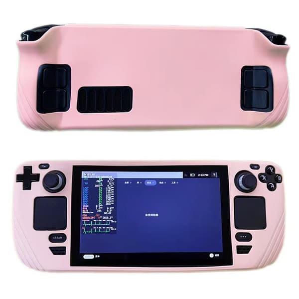 Full-Coverage Sklisikkert Silikonbeskyttelsesdeksel for Steam Deck Rosa Pink