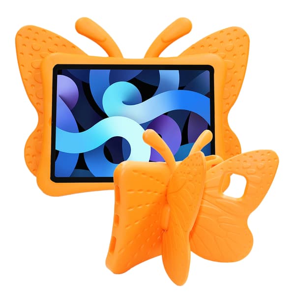 Etui til iPad 10.9'' 2022 (10. generation), stift og stødsikkert EVA, sommerfuglestativ orange Orange