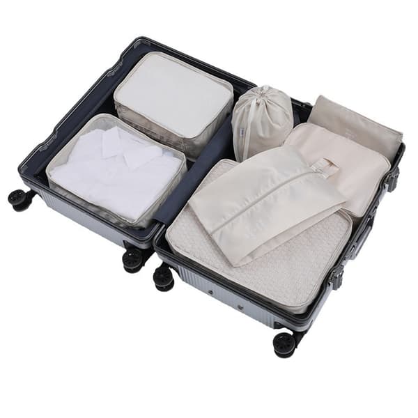 Bagageförvaringsväska för resetillbehör, 10-delars set Beige Beige