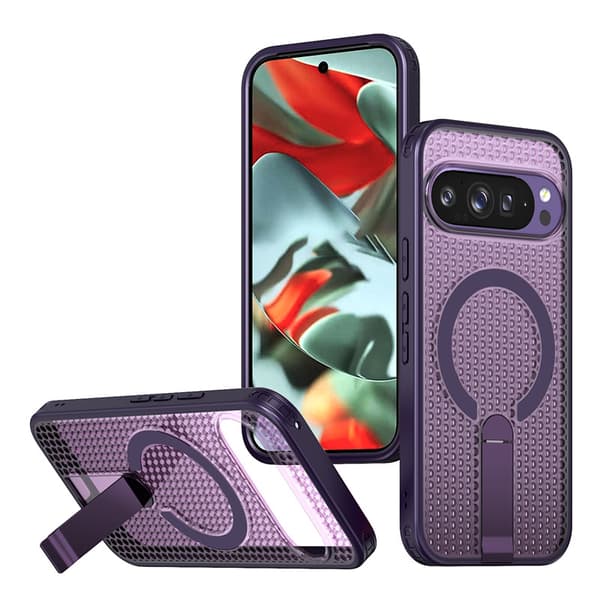 Etui til Google Pixel 9/9 Pro, med mobilkjøling og magnetisk fallbeskyttelse Lilla Purple