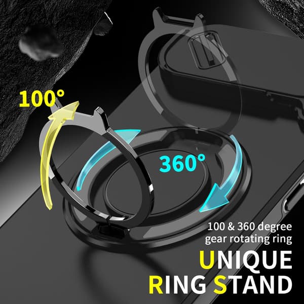 Etui til iPhone 17 Air - med skydelåge magnetisk stander Sort