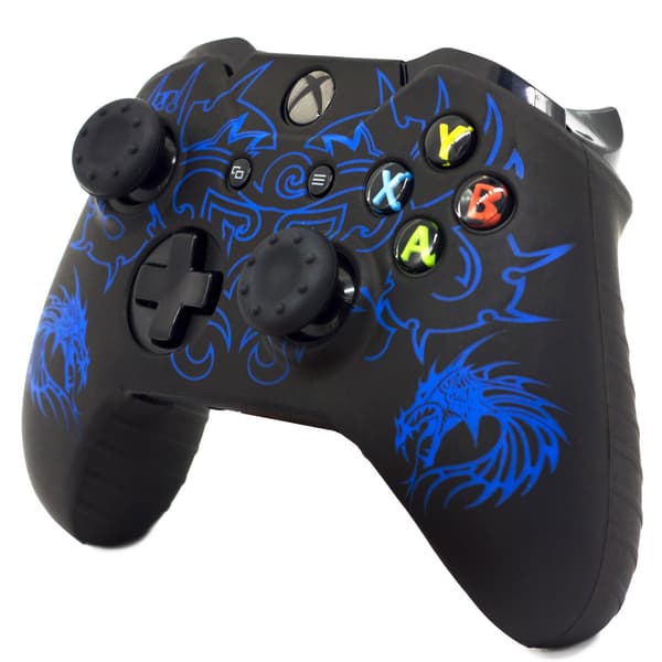 Etui til Xbox One-controller, inkluderer to tommelfingergrebshætter blå blue
