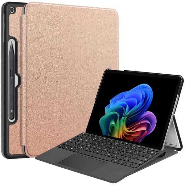 Fodral för Microsoft Surface Pro 12-tum (2025 års modell), Bluetooth-tangentbordsskydd Guld