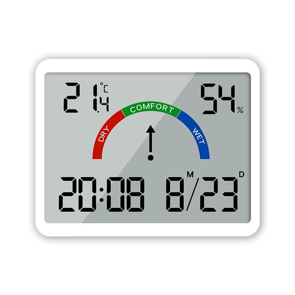 Enkel digital väckarklocka, multifunktionell väggmonterad termometer och hygrometer #06
