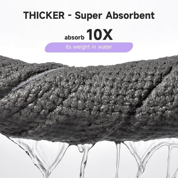 Hårtorkhandduk i mikrofiber, superabsorberande (1 styck, grå)