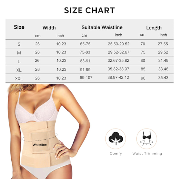 Midjetränare för kvinnor - Postpartum magbindare beige