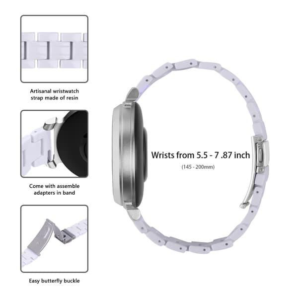Urrem i harpiks til Garmin Lily2, 14 mm, med quick-release foldespænde, Pink Pink