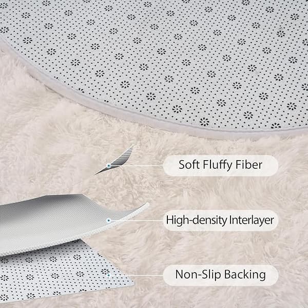 Fluffy soveromsteppe, plysj interiørdekorasjon til barnerom (50*80cm) Mørkegrå Dark grey