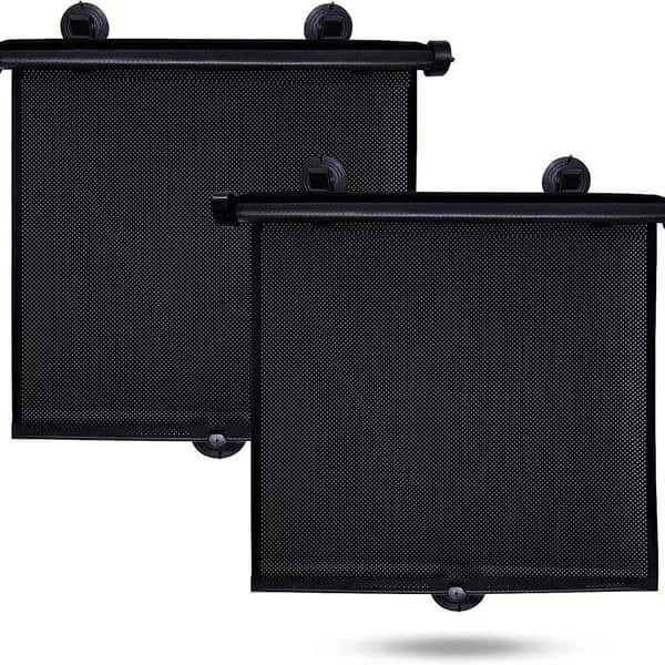 Infällbart solskydd för bil, UV- och antireflexskydd, resetillbehör för bebisar, 2-pack