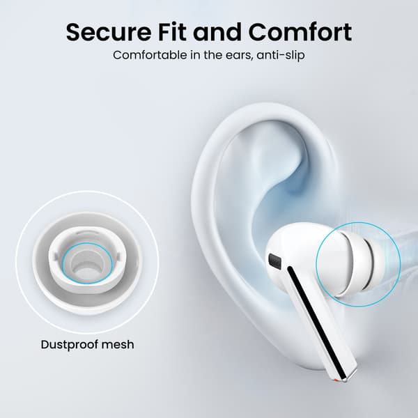 Silikone ørepropper med støvnet til Galaxy Buds 3 Pro / Buds 4 Pro, (S/M/L), 23 par White