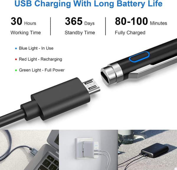 Universal stylus - Til iPhone/iPad Pro/Mini/Air/Samsung og andre touchscreens Sort