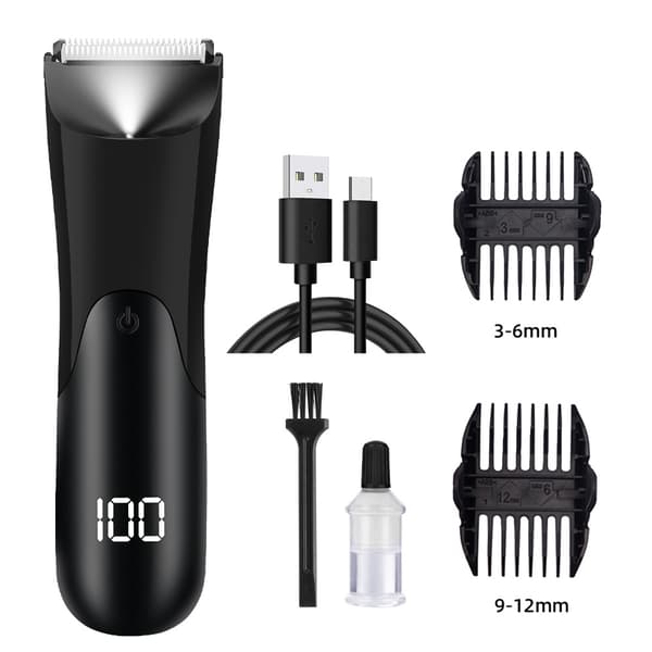 Smart LCD Digital Hårtrimmer med USB-opladning Sort