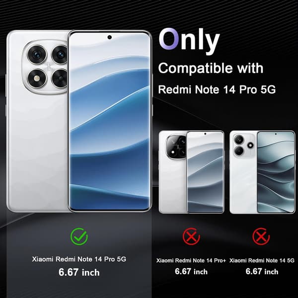 Etui til Xiaomi Redmi Note 14 Pro 5G, hard PC gjennomsiktig