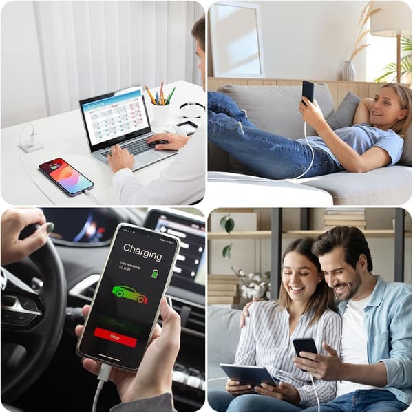 20W 2M USB-C til Lightning Hurtigladekabel Lader for iPhone 14, 13, 12, 11 Plus Pro Max Hvit
