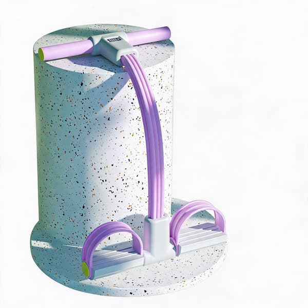 Elastisk motstandsbånd med pedal, 6 rør, for Pilates-trening lilla purple