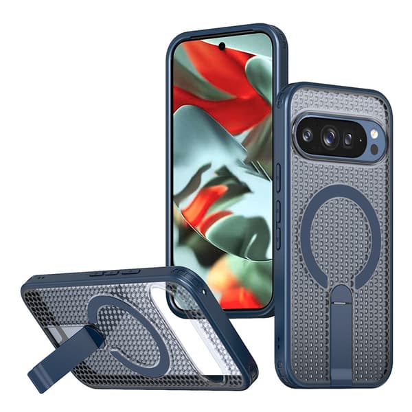 Etui til Google Pixel 9a, med cellulær køling og magnetisk faldbeskyttelse Marineblå Navy