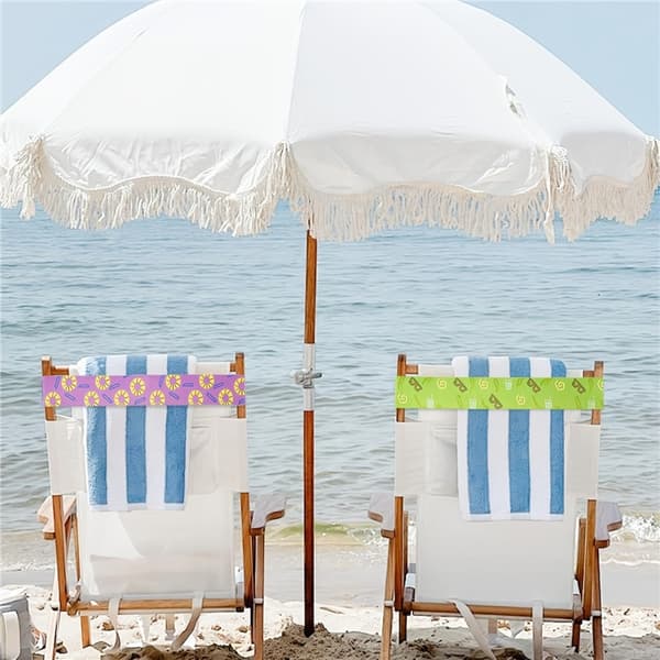 Strandstolhåndklestropper, 1-pakning - 30 cm x 5 cm elastisk bånd blå blue