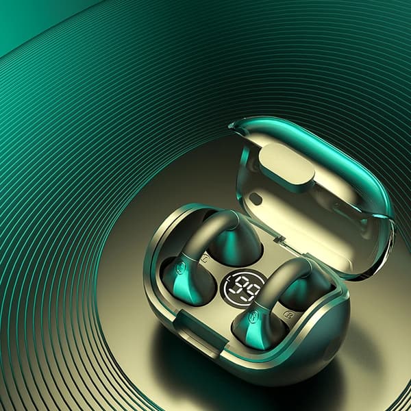 True Wireless Bluetooth-hörlurar M8 digital dubbelöronskärm med laddningsfack