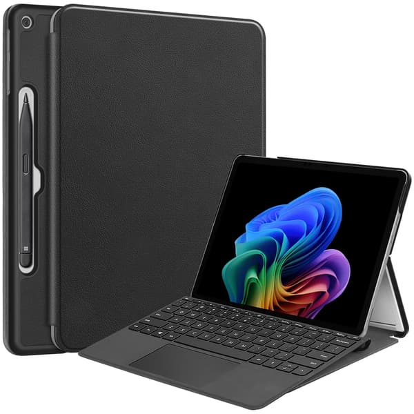 Fodral för Microsoft Surface Pro 12-tum (2025 års modell), Bluetooth-tangentbordsskydd Svart