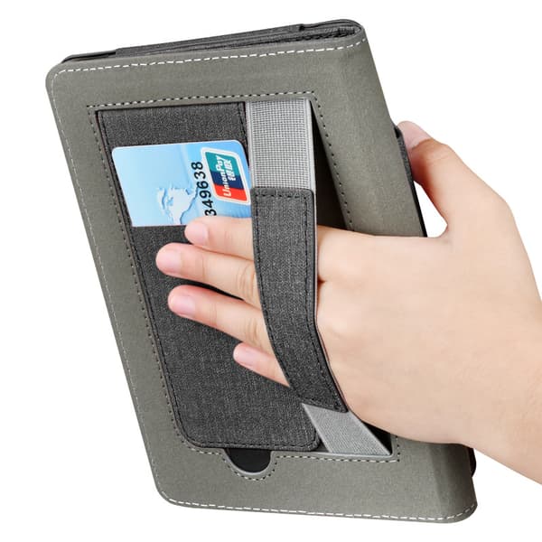Fodral för 7'' Kindle Paperwhite (12:e generationen), Utrustad med säkerhetshandrem, fäste grå gray