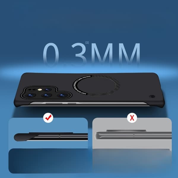 Etui til Samsung S26 PLUS, Hårdt PC Ultratyndt Rammefrit [Indbygget Magnetisk Ring] Sort Black