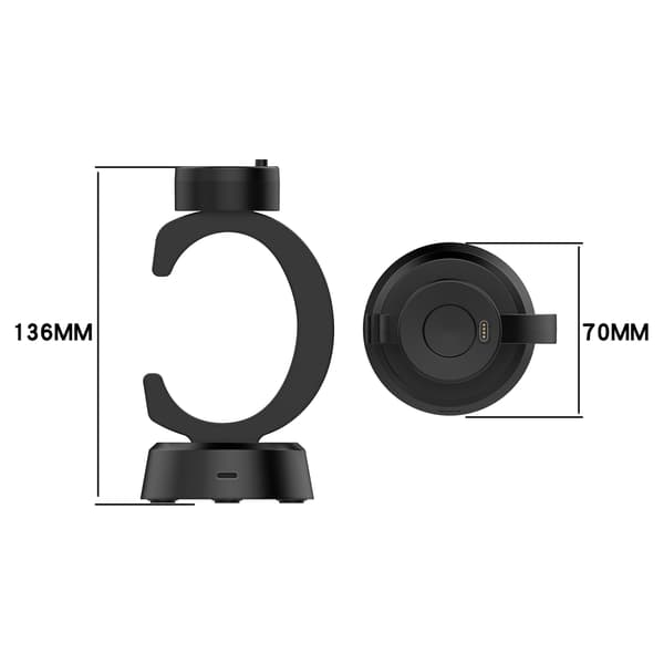 C-formad laddningsdocka för Garmin Instinct E, 1m kabel ingår Black