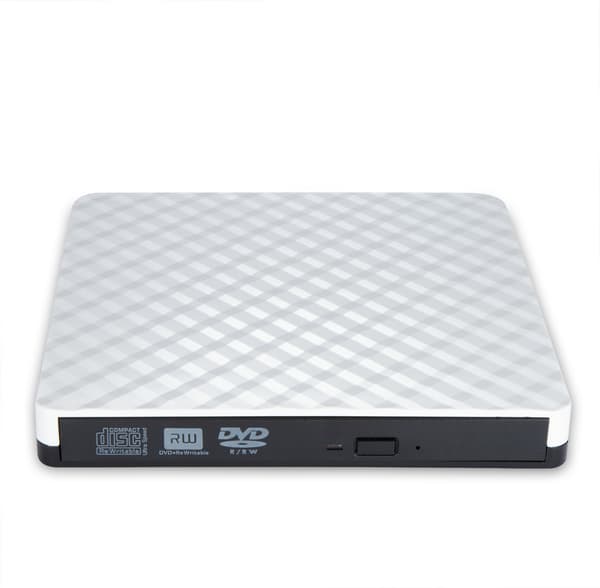 Bærbar USB 3.0 Ekstern DVD-brænder Hvid