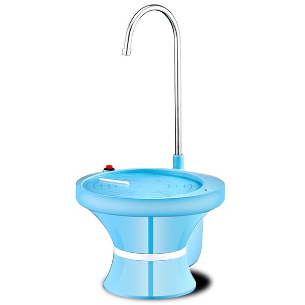 Bærbar vanndispenser for 2-5 gallon dunker, USB-lading med 2 bryterkontroller (blå)