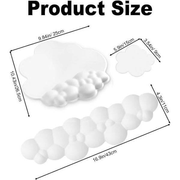 Moln Memory Foam Musmatta, 3-pack, Ergonomisk Rosa