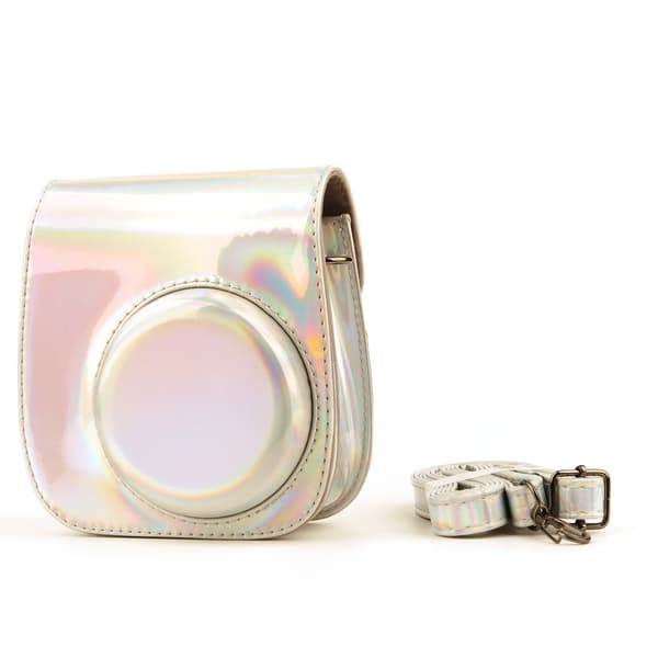 Instax Mini 12 Kamera PU Läderfodral, Kameraskyddsväska Silver