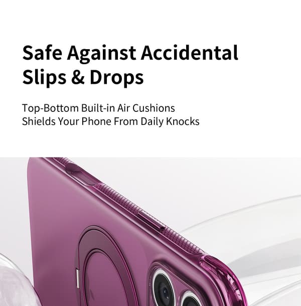 Deksler til iPhone 18 Pro Max, Innebygd metallstativ, MagSafe-kompatibel, Støtsikker hvit white