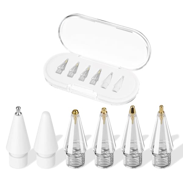 Udskiftningsspids - til Apple Pencil Pro/2. generation/1. generation/USB-C (med bæretaske) Hvid