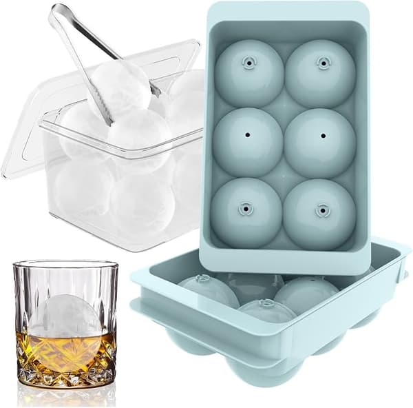 Stor isbitform, rund whiskyisbrett, for frysing - 6 rom/2 stk blue