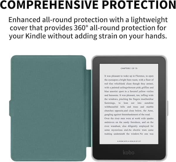 Fodral för Kobo Clara 2E 6-tum 2022 års modell, transparent TPU-baksida green
