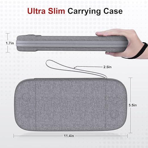 Ultratyndt etui til Nintendo Switch 2 med 12 spilkortpladser Grå Gray