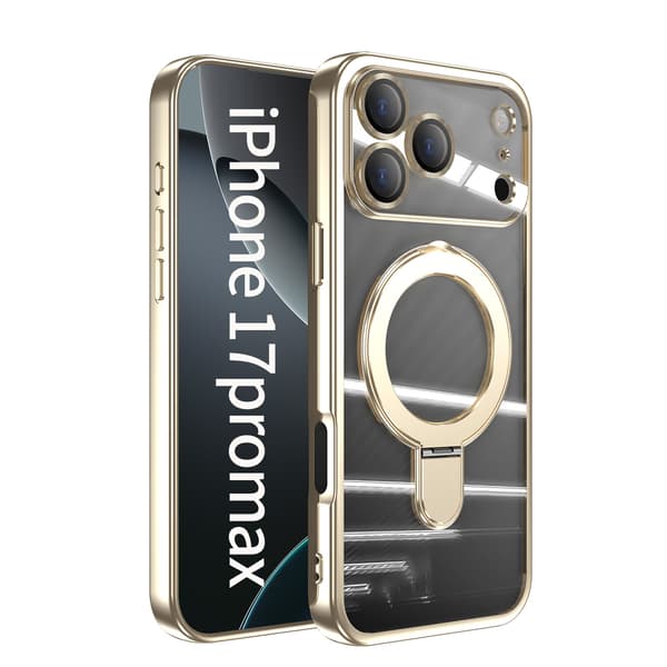 Etui til iPhone 17 Pro, MagSafe-kompatibel, med stativ Gull