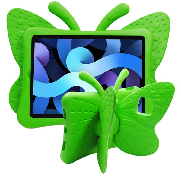 Fodral för iPad A16 11'' 2025 (11:e generationen), styv och stötsäker EVA, fjärilsstativ grön Green