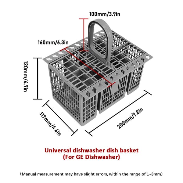Bestikkurv – Universal opvaskemaskinetilbehør (24 x 12 x 14 cm) Grå Gray