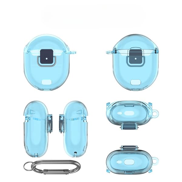 Etui til Google Pixel Buds Pro 2, med låseclips, karabinhage 1 stk. Transparent Blue