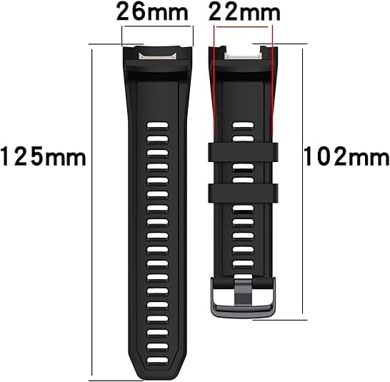 Urrem til Garmin Instinct 2X / Garmin Instinct 2X Solar, 26 mm bred blød silikone erstatningsarmbånd Sort Black