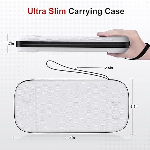 Ultratyndt etui til Nintendo Switch 2 med 12 spilkortpladser Hvid White