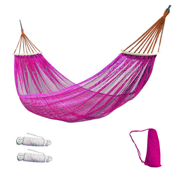 Utomhushängmatta - Andningsbart nylonnätstyg (255 x 130 cm) Rosa